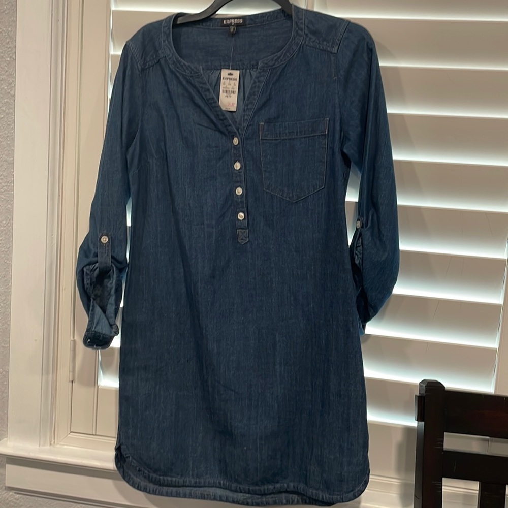 Express bluejean shirt long